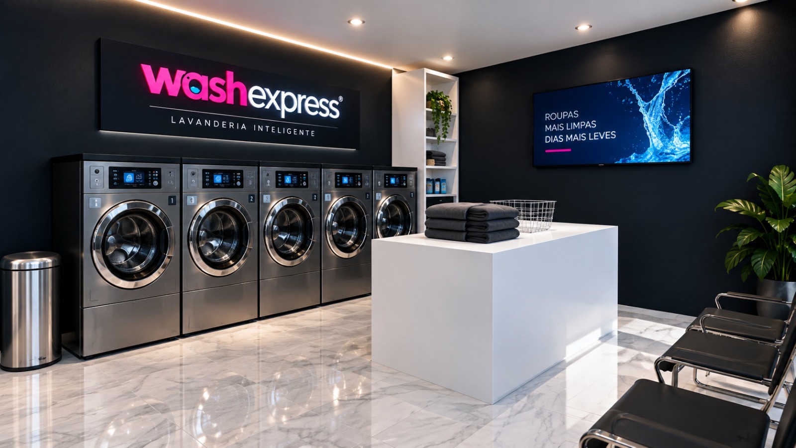 Loja Wash+ por dentro